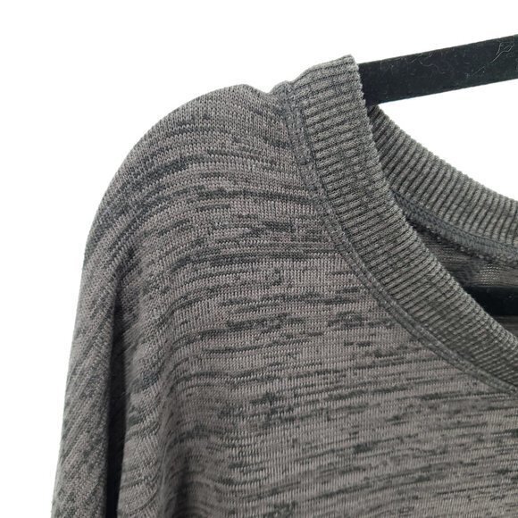 Athleta Blissful Sharkbite Long Sleeve Side Zip Top L Shale Heather Gray - Picture 6 of 16